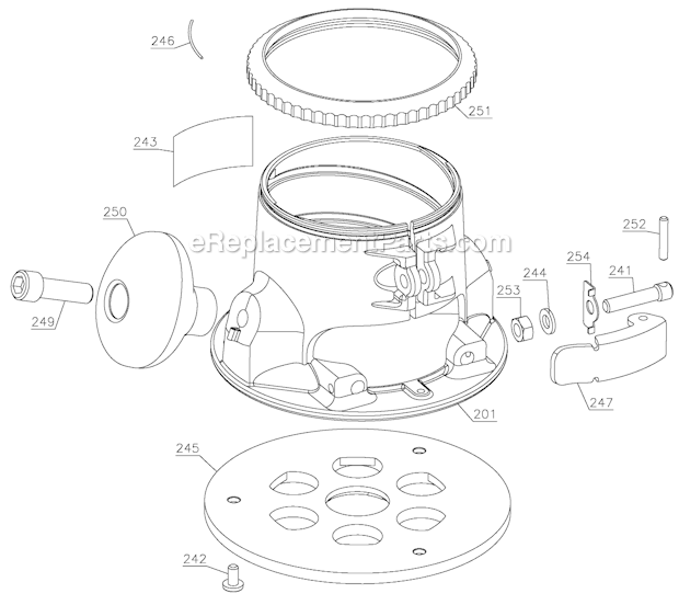 Page A Diagram and Parts List for 693LRPK Type 8 Porter Cable Router